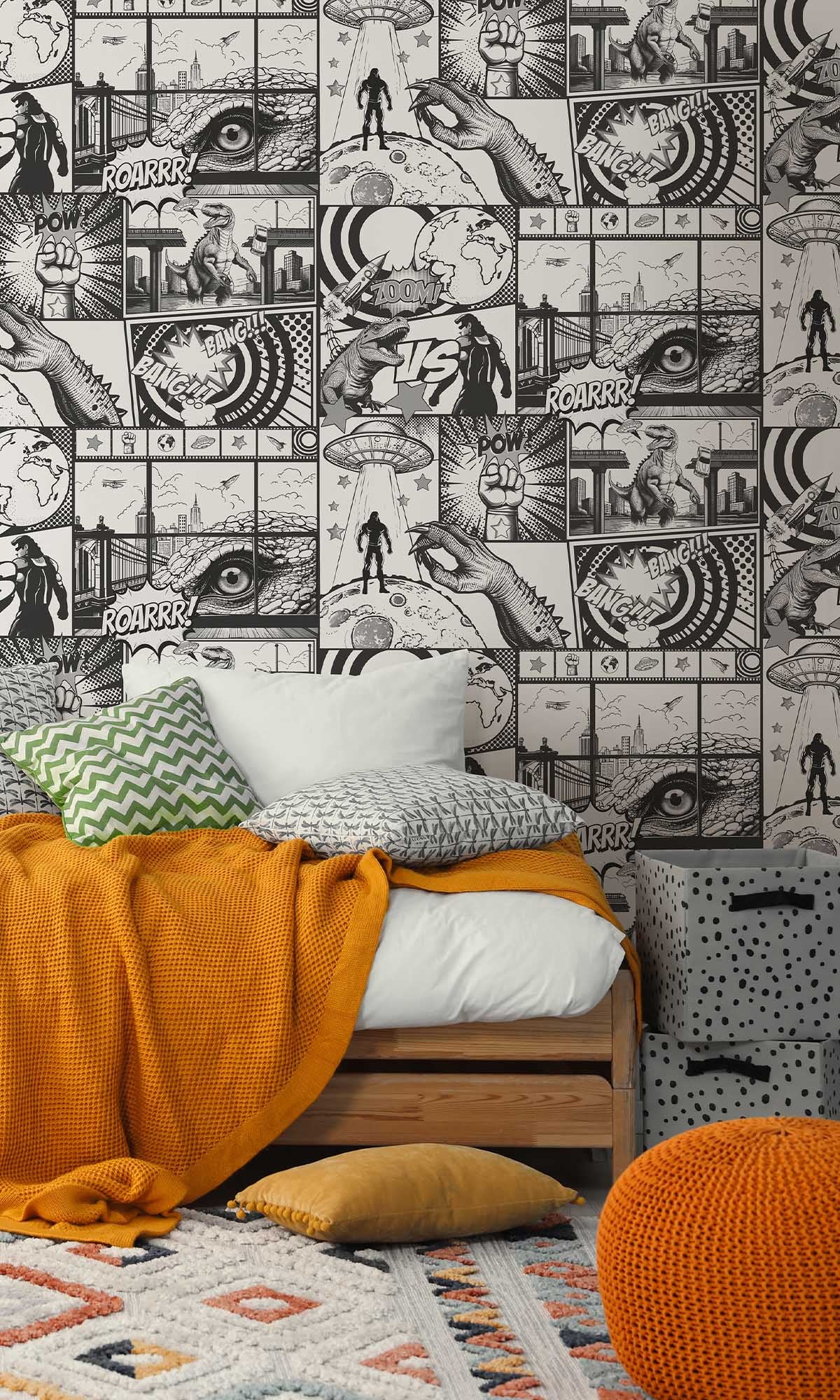 Black/White Comic Heroes Wallpaper R10028
