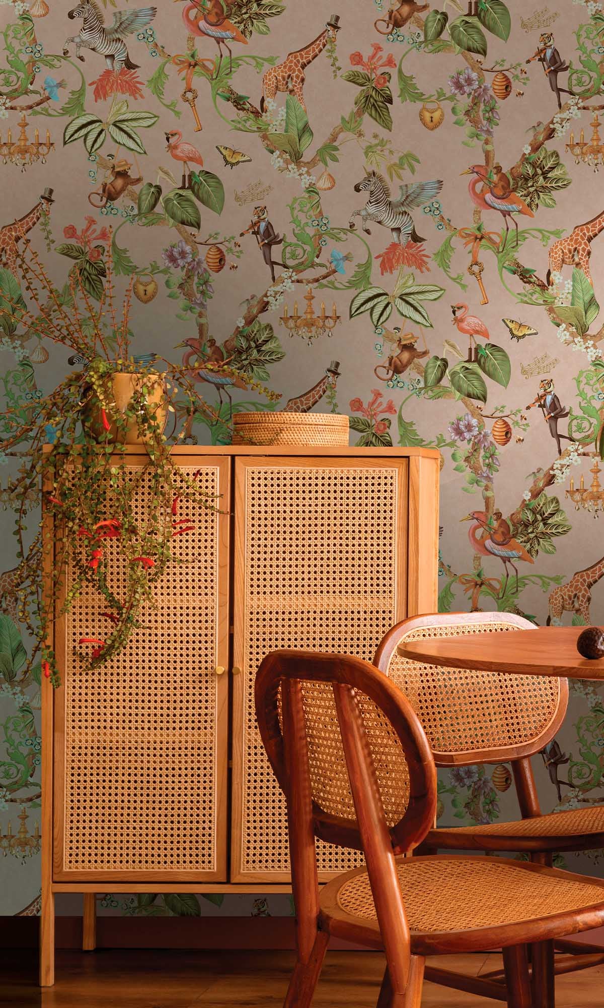 Soft Pink Magical Safari Wallpaper R10094