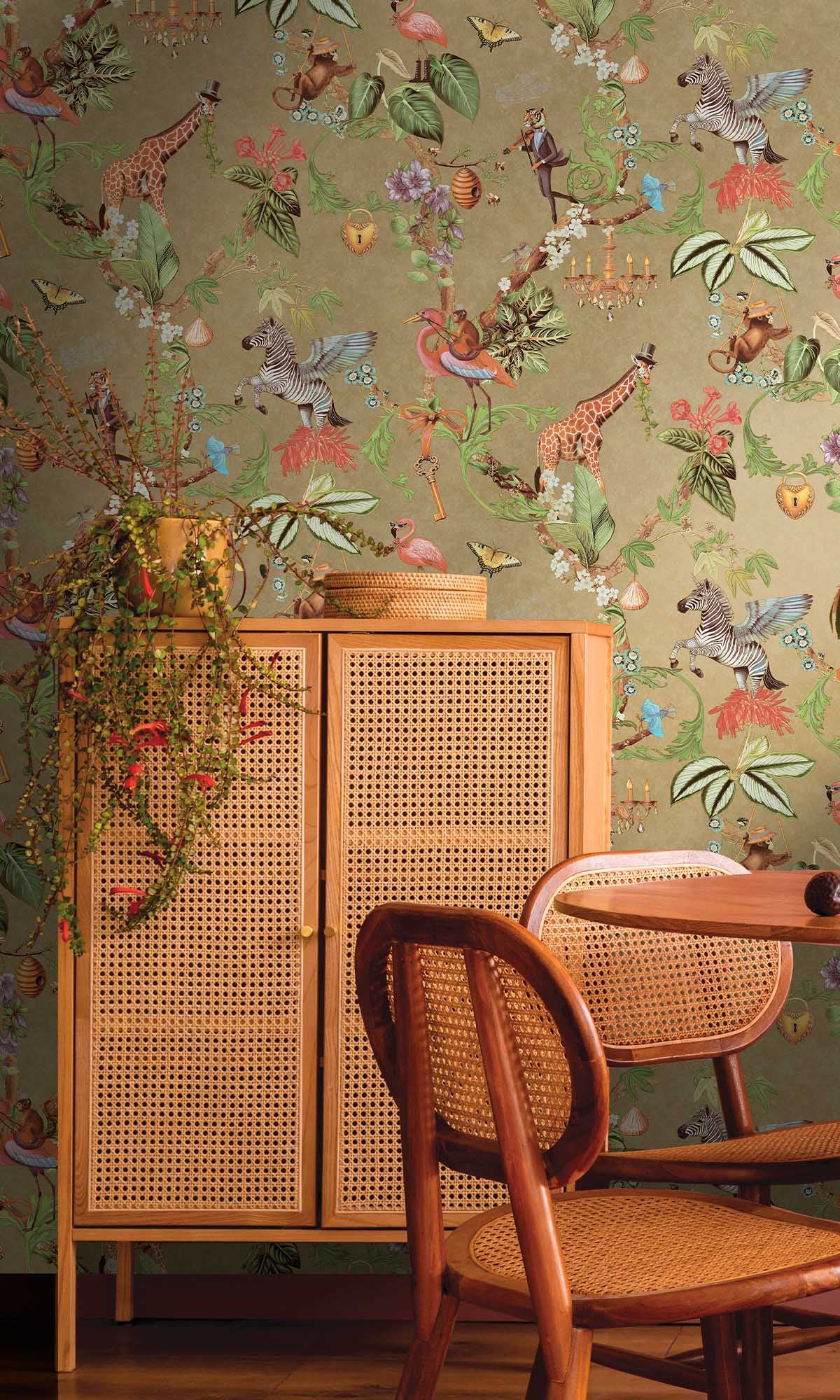 Gold Magical Safari Wallpaper R10096