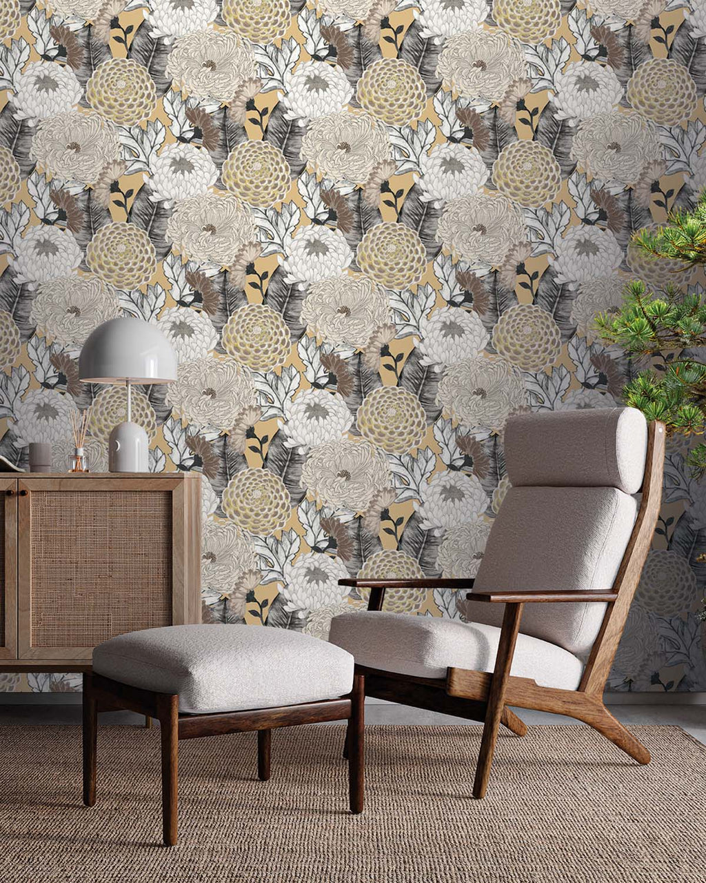 Sand Bold Floral Blossoms R8126 – Walls Republic US