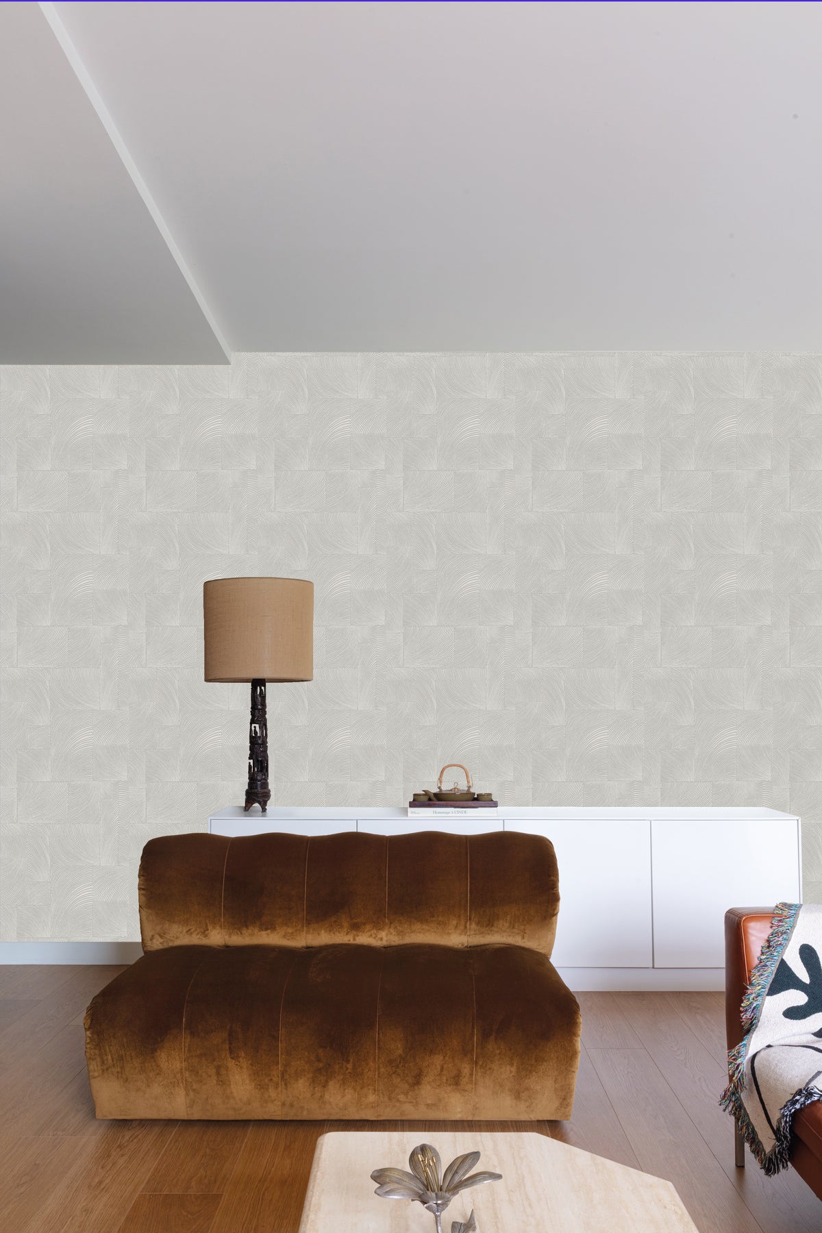 Grey Abstract Geometric Waves Wallpaper R9318