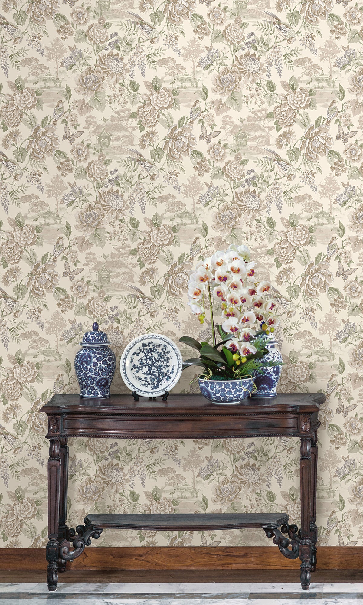 Cream Tranquil Blossoming Flowers in Nature Wallpaper R9610