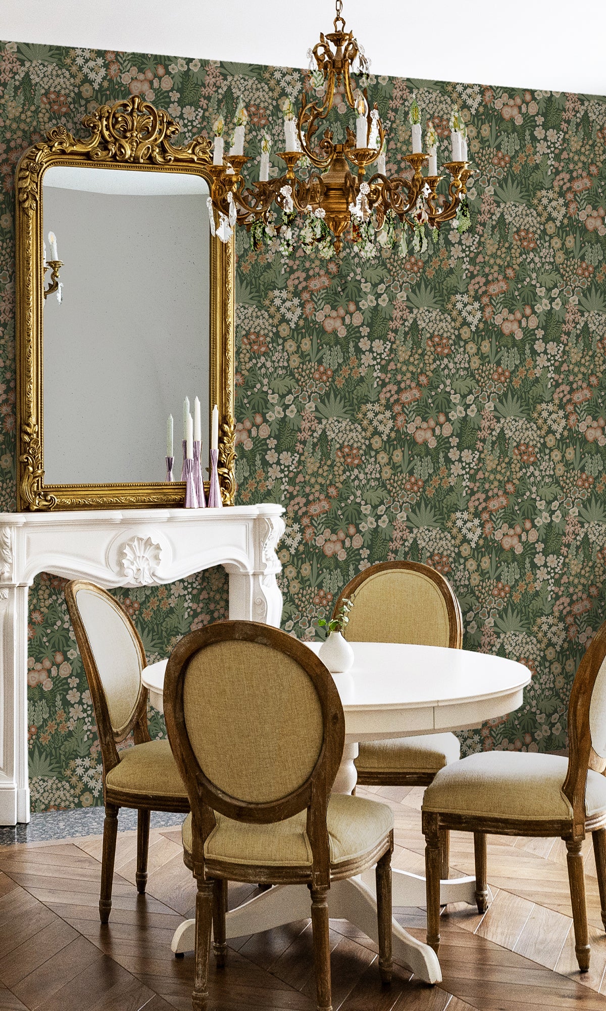 Emerald Green Bloomfield Ditsy Floral Wallpaper R9644