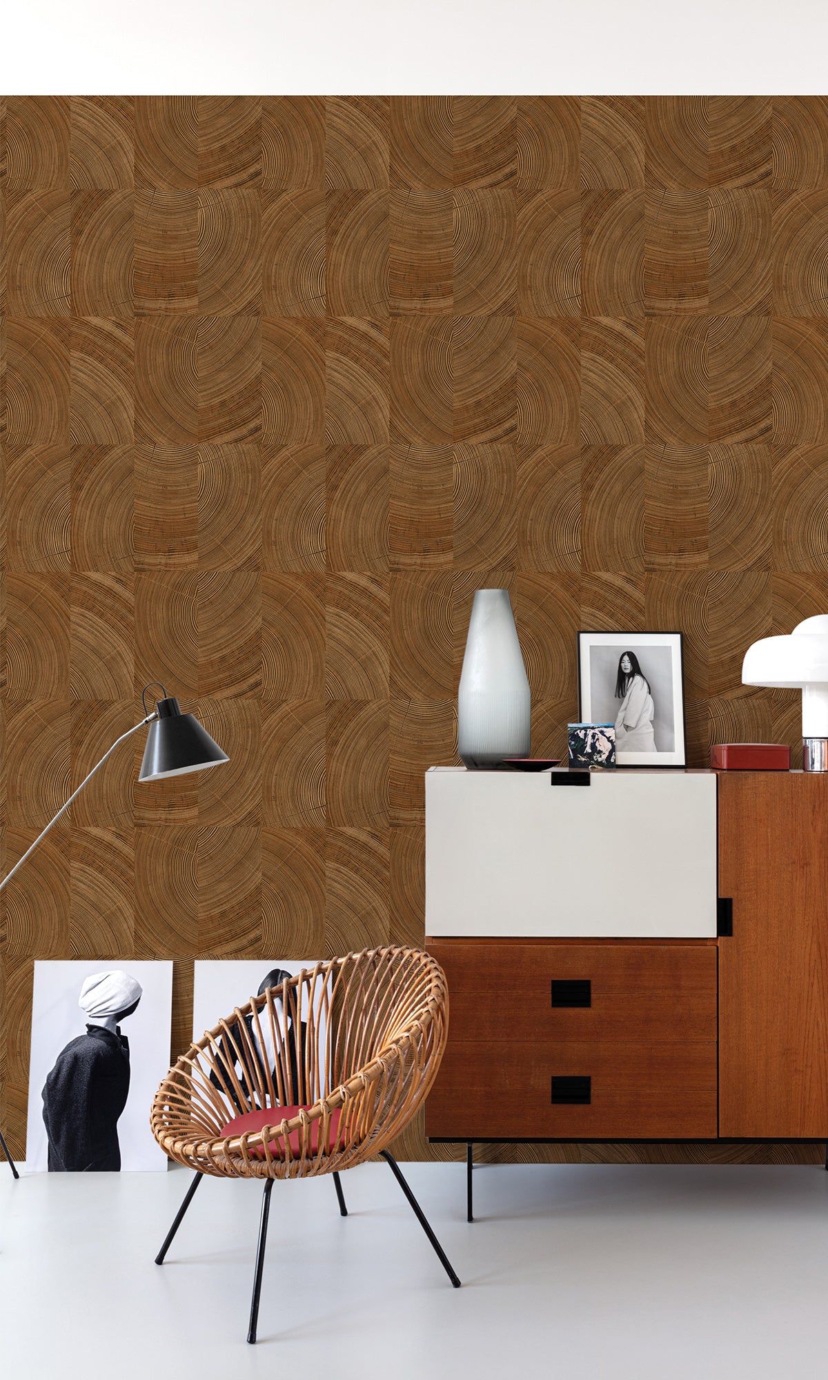 Dallas Collaged Tree Cross Section Wallpaper R9728