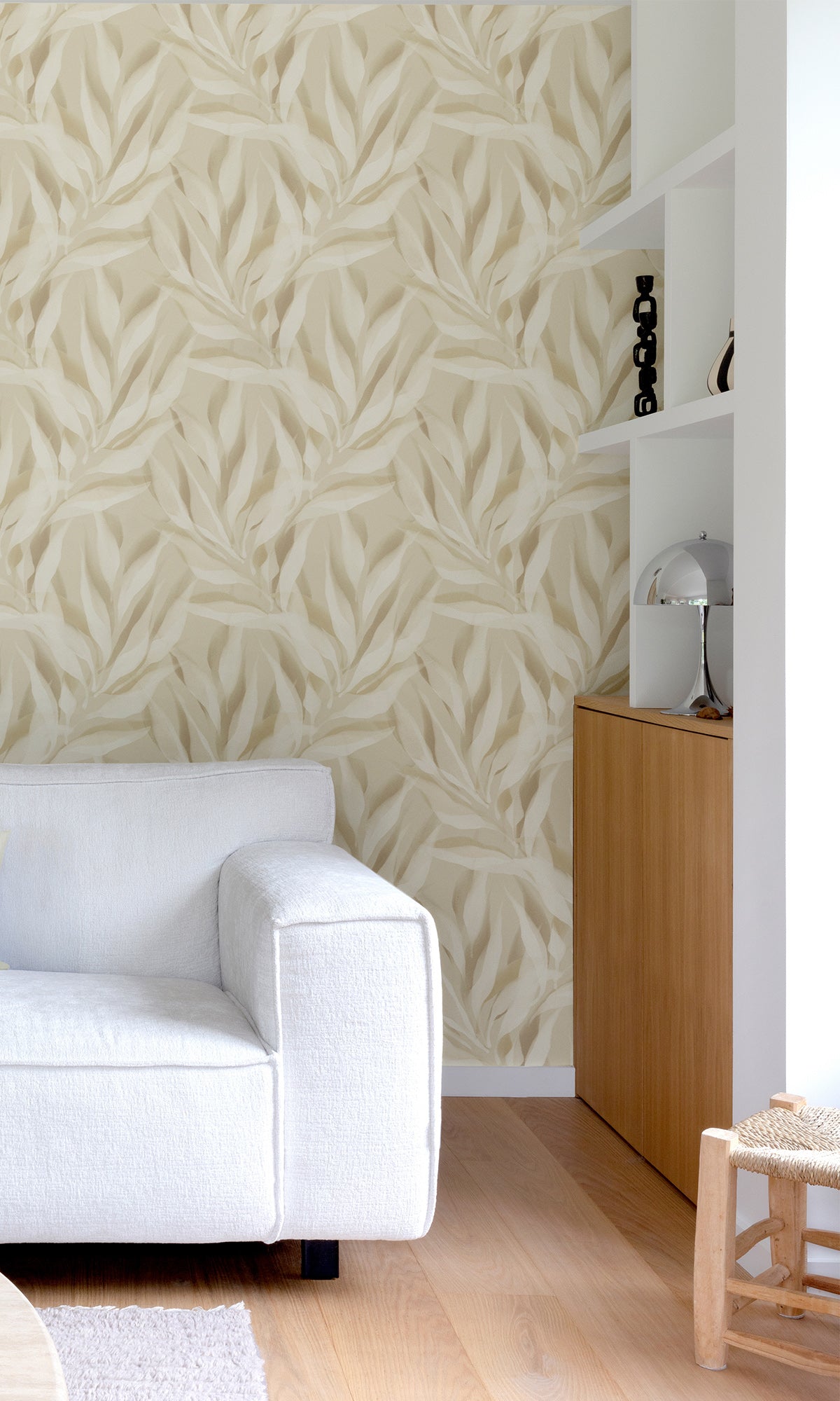 Soft Amber Allover Dracaena Leaves Wallpaper R9738
