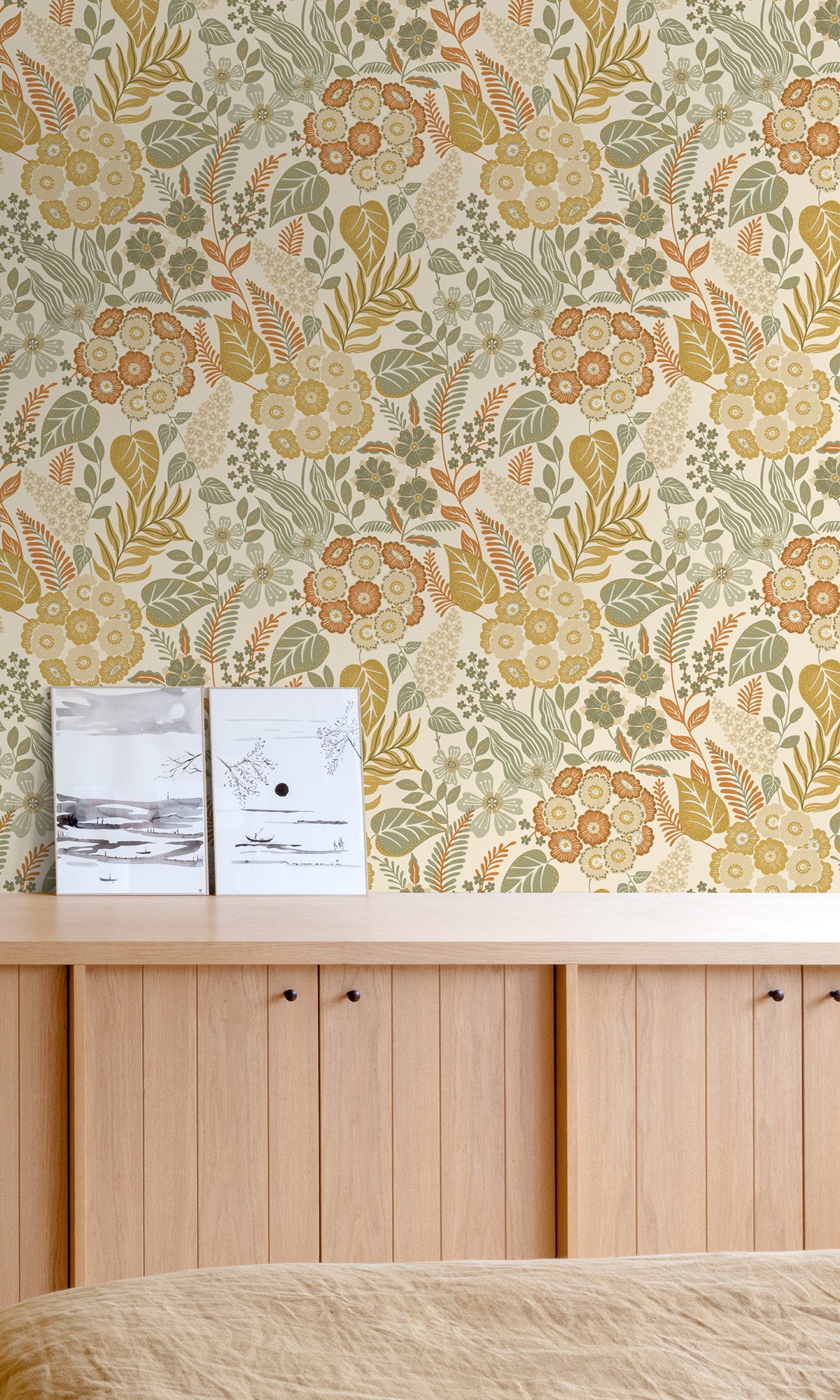 Aths/Mongoose Brown Tropical Bouquet Wallpaper R9747