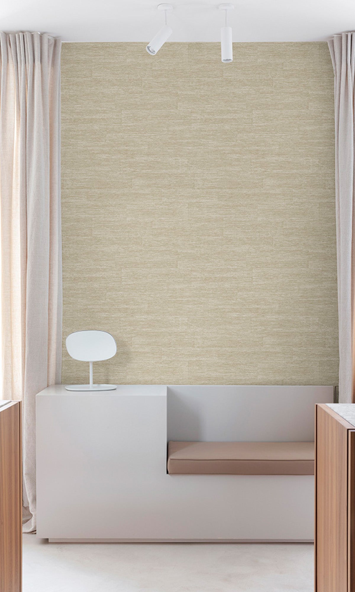 British Khaki Faux Grasscloth Wallpaper R9750