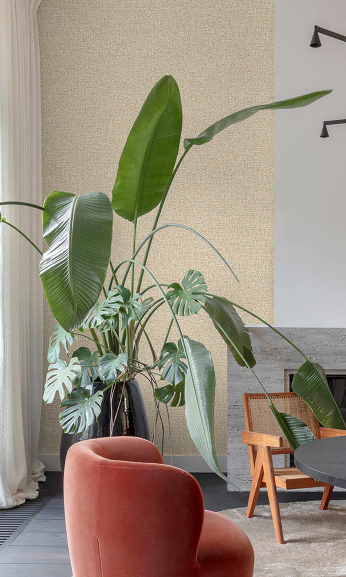 Misty Meadow Abstract Plain Weave Wallpaper R9756