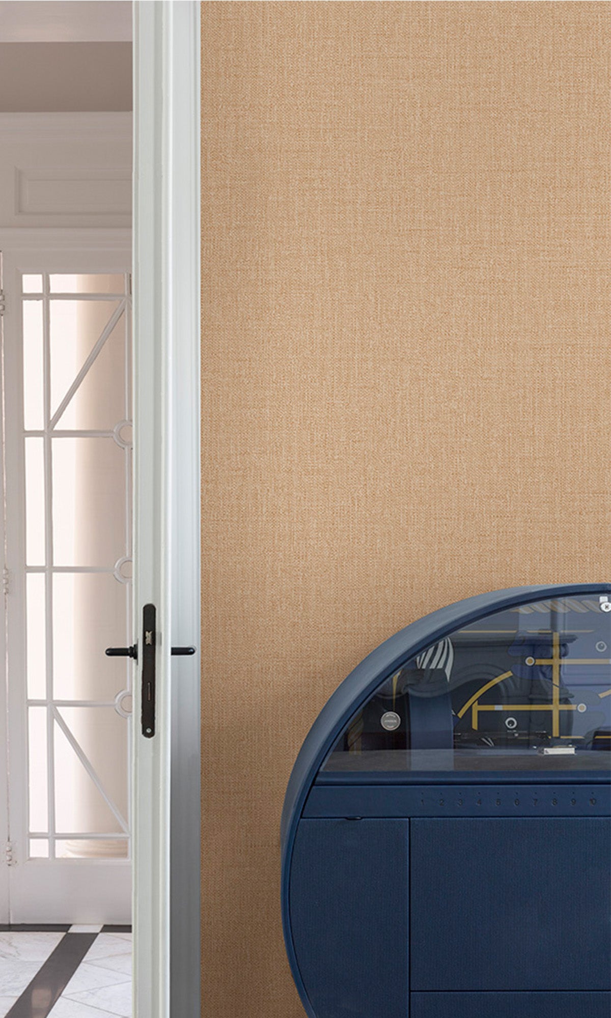 Honey Peach Fine Weave Wallpaper R9771