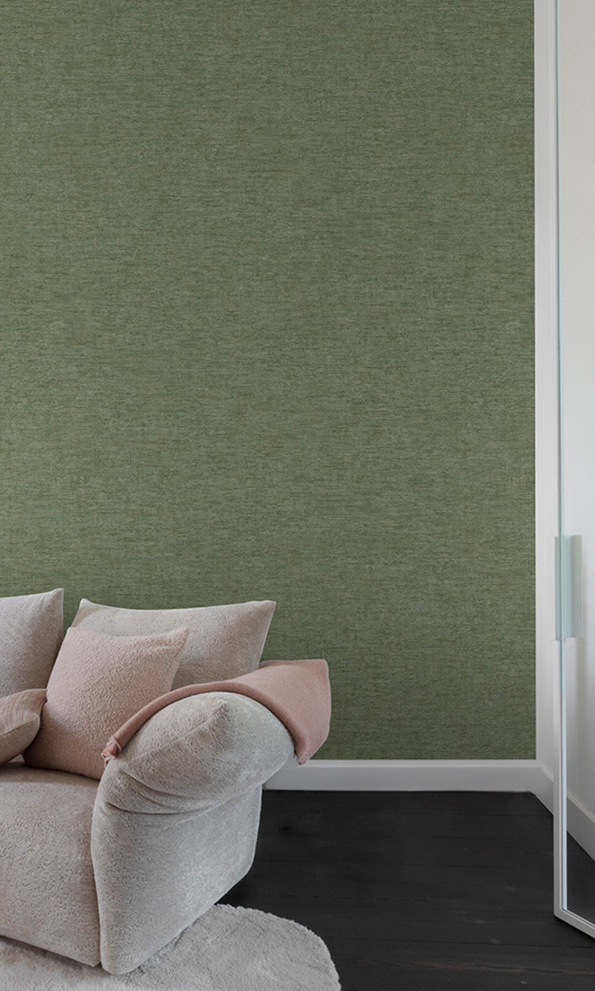 Neutral Green Faux Concrete Wallpaper R9776