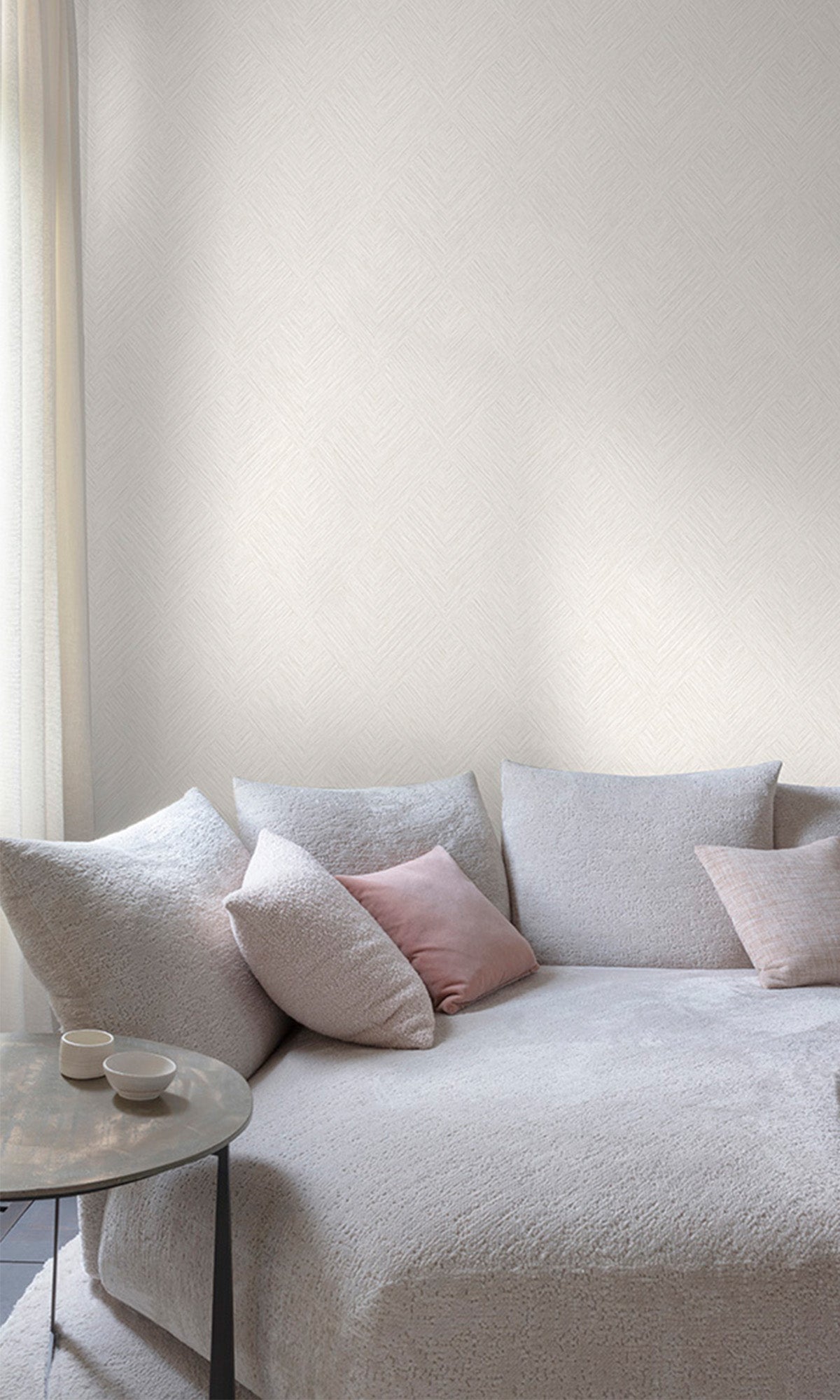 Beige Royal Tiled Basketweave Wallpaper R9778