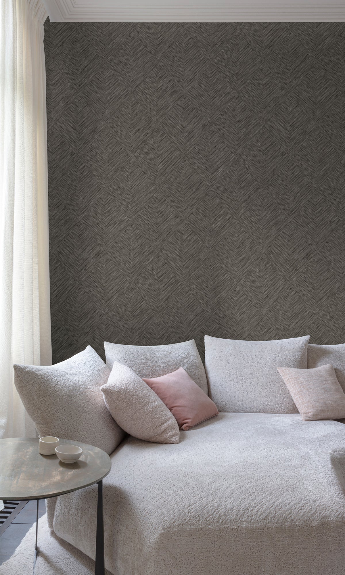 Gravel Tiled Basketweave Wallpaper R9782