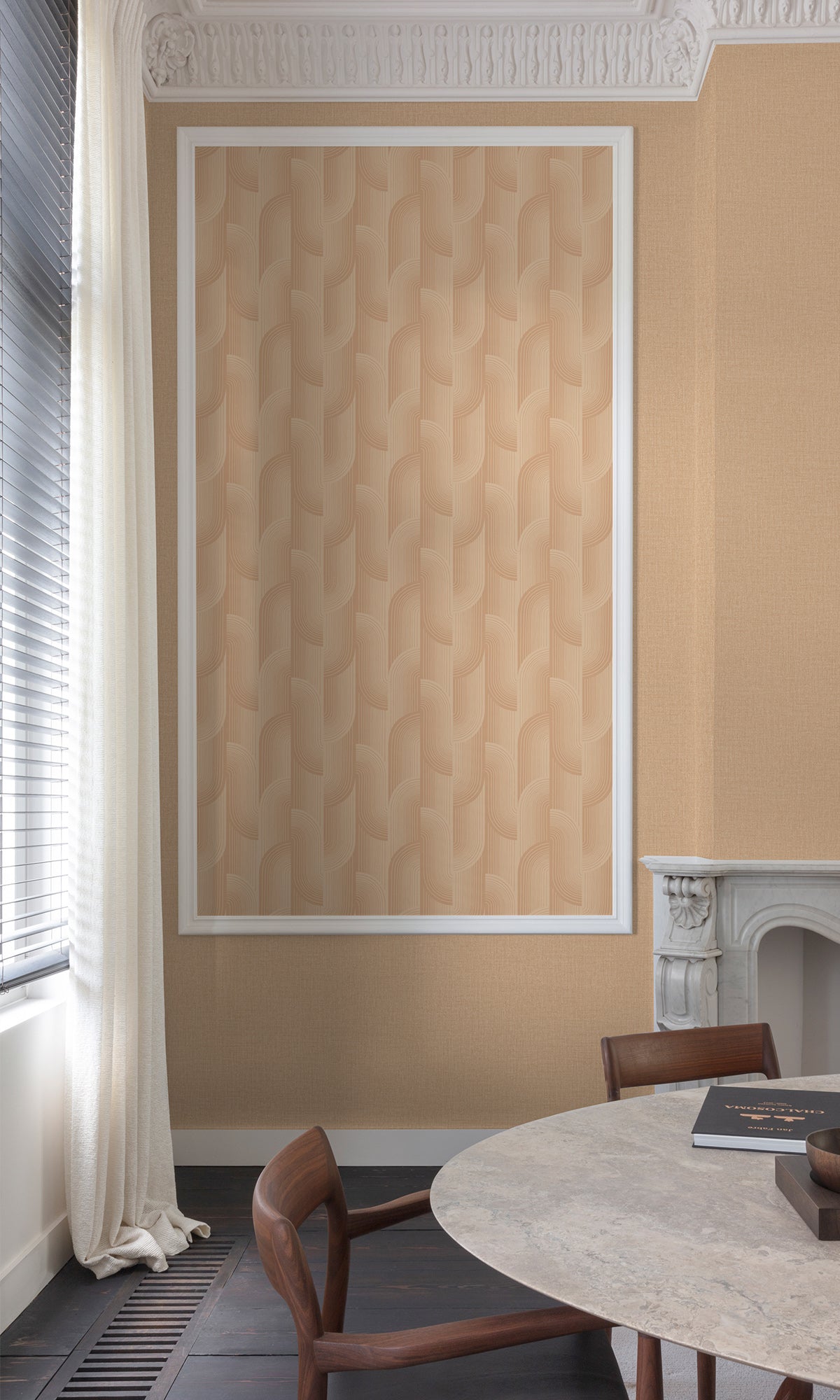 Cinnamon Frost Knitted Stripe Wallpaper R9788