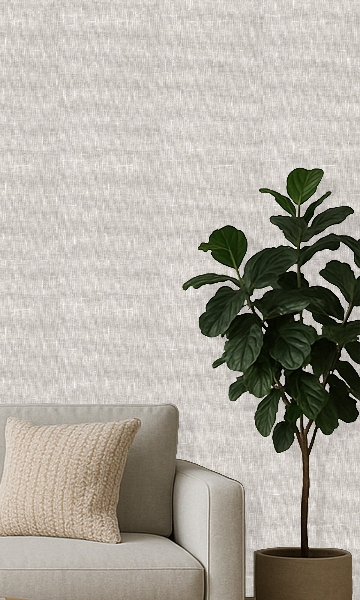 Autumn Grey Linen Weave Wallpaper R9841