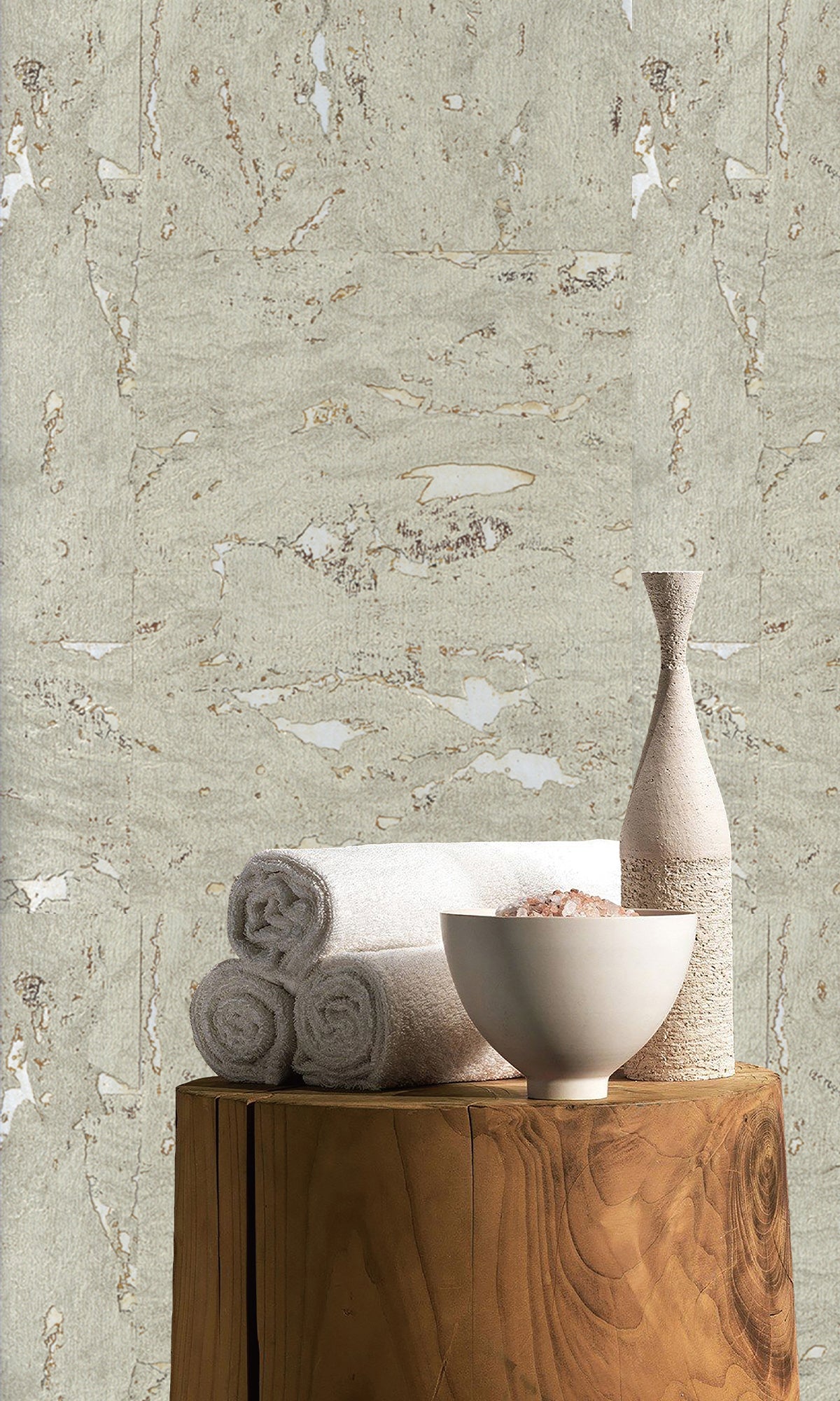 Lark Abstract Collaged Cork Wallpaper R9847