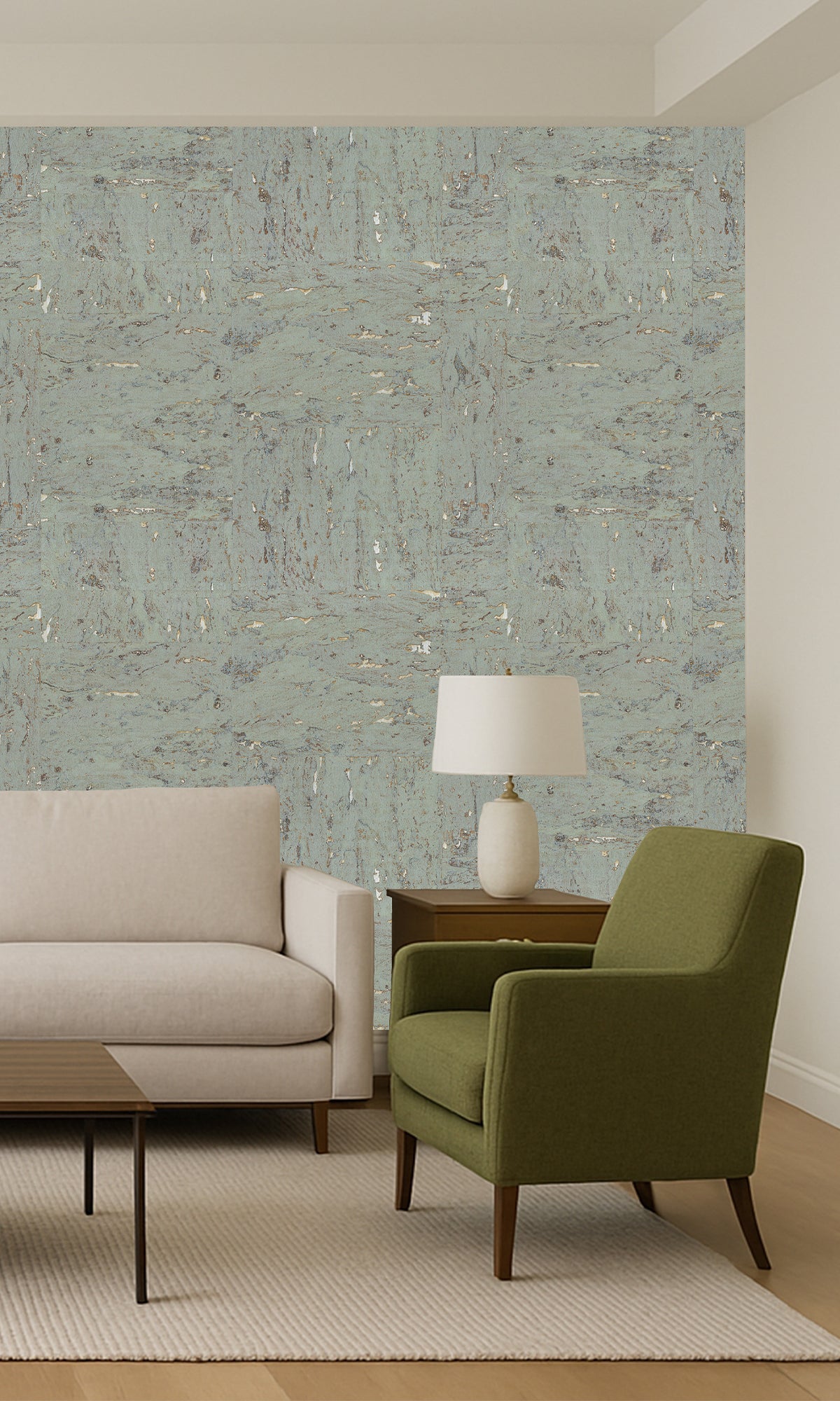 Antarctica Abstract Collaged Cork Wallpaper R9855