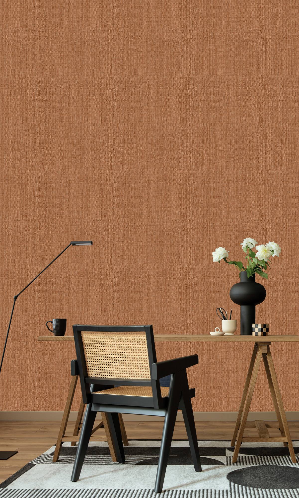 Burnt Almond Faux Denim Effect Wallpaper R9872