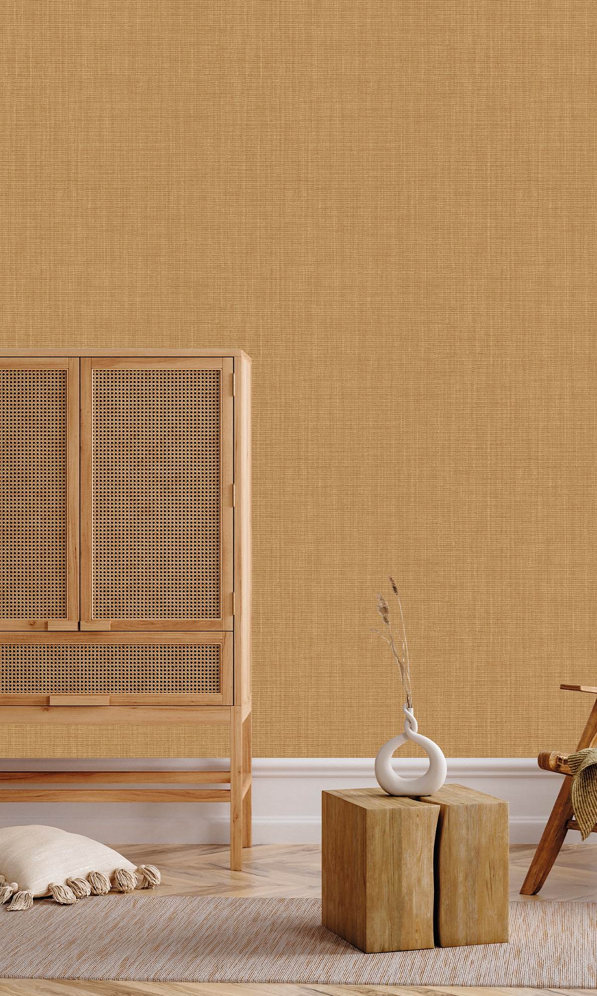 Creamed Avocado Textile Print Wallpaper R9887