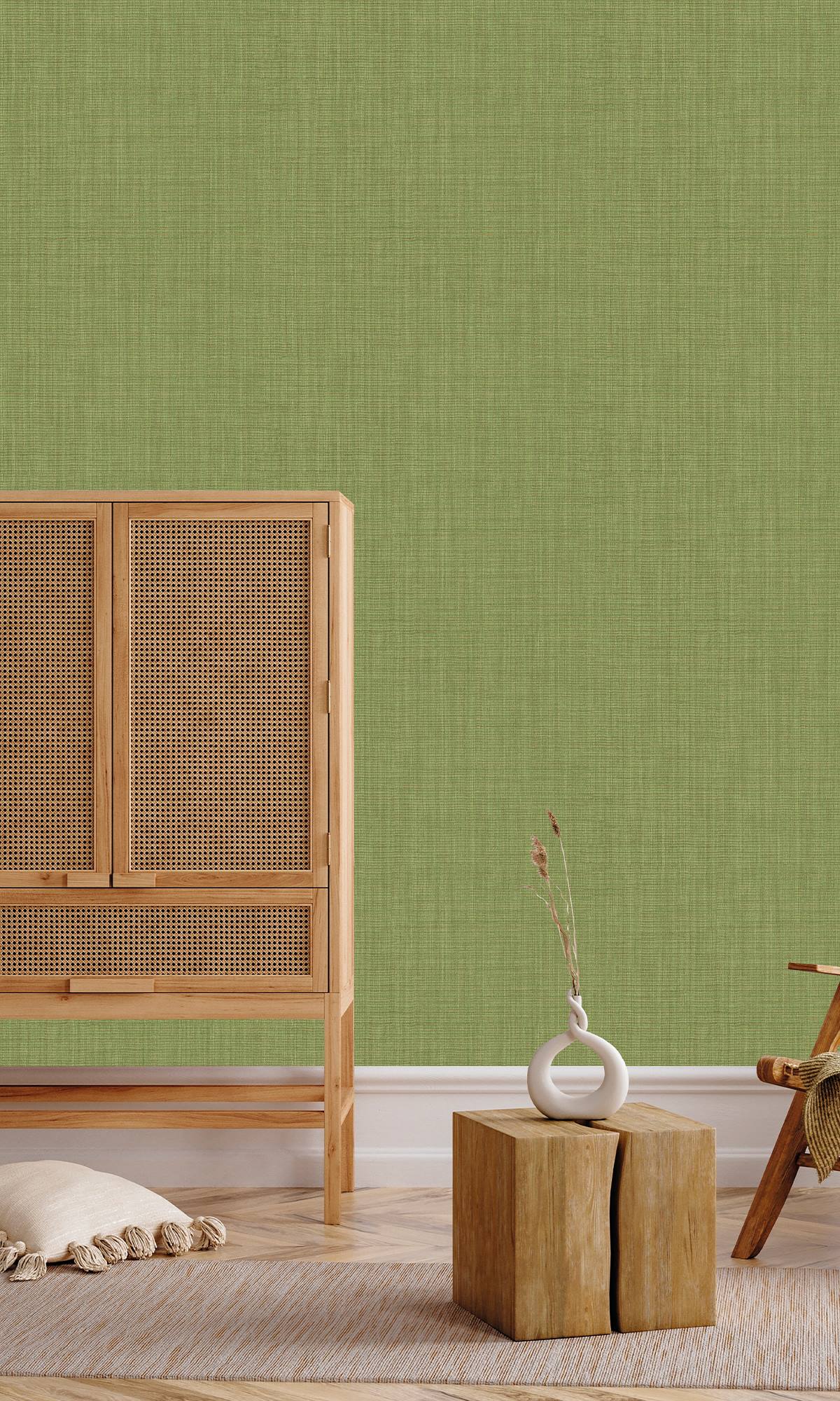 Tuscan Olive Textile Print Wallpaper R9888