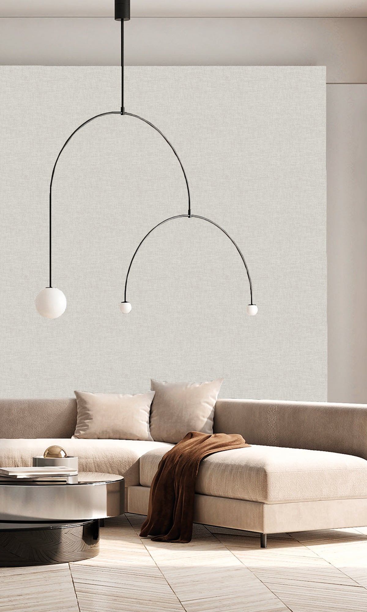 Silver Creek Wavy Textile Plain Wallpaper R9953