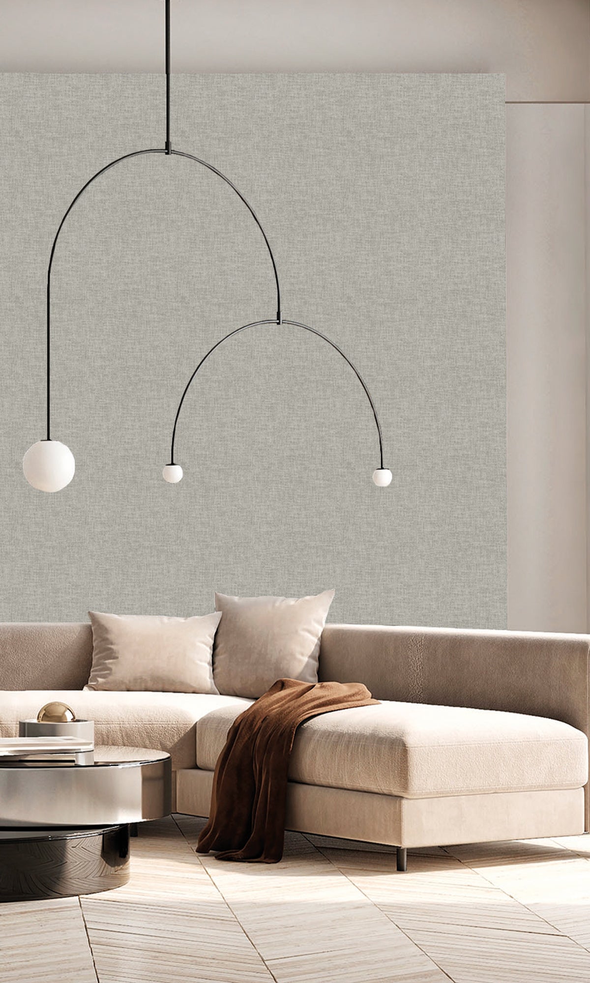 Cool Slate Wavy Textile Plain Wallpaper R9958