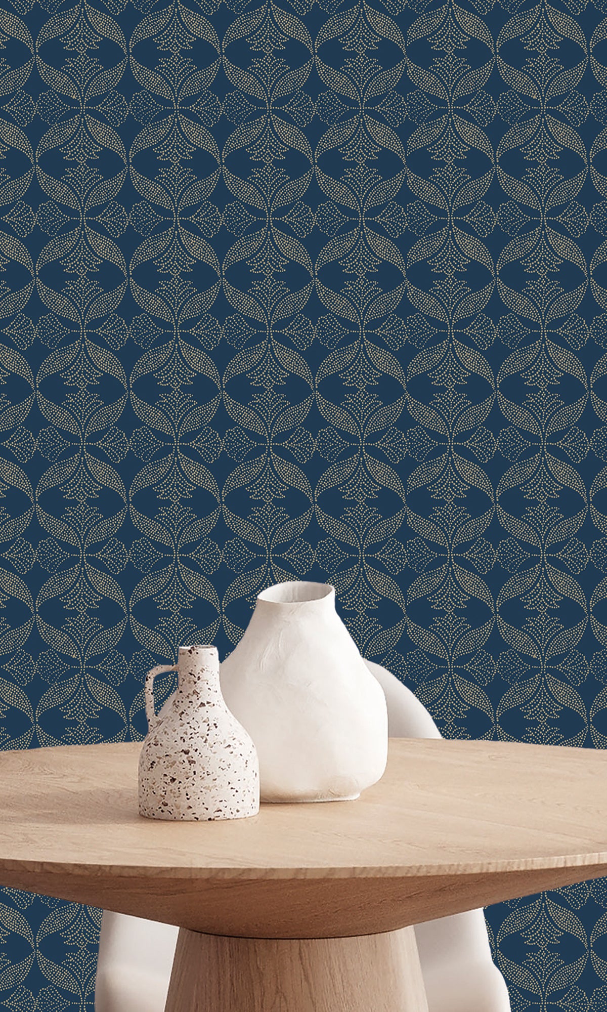 Subterranean River Ornamental Ogee Wallpaper R9974