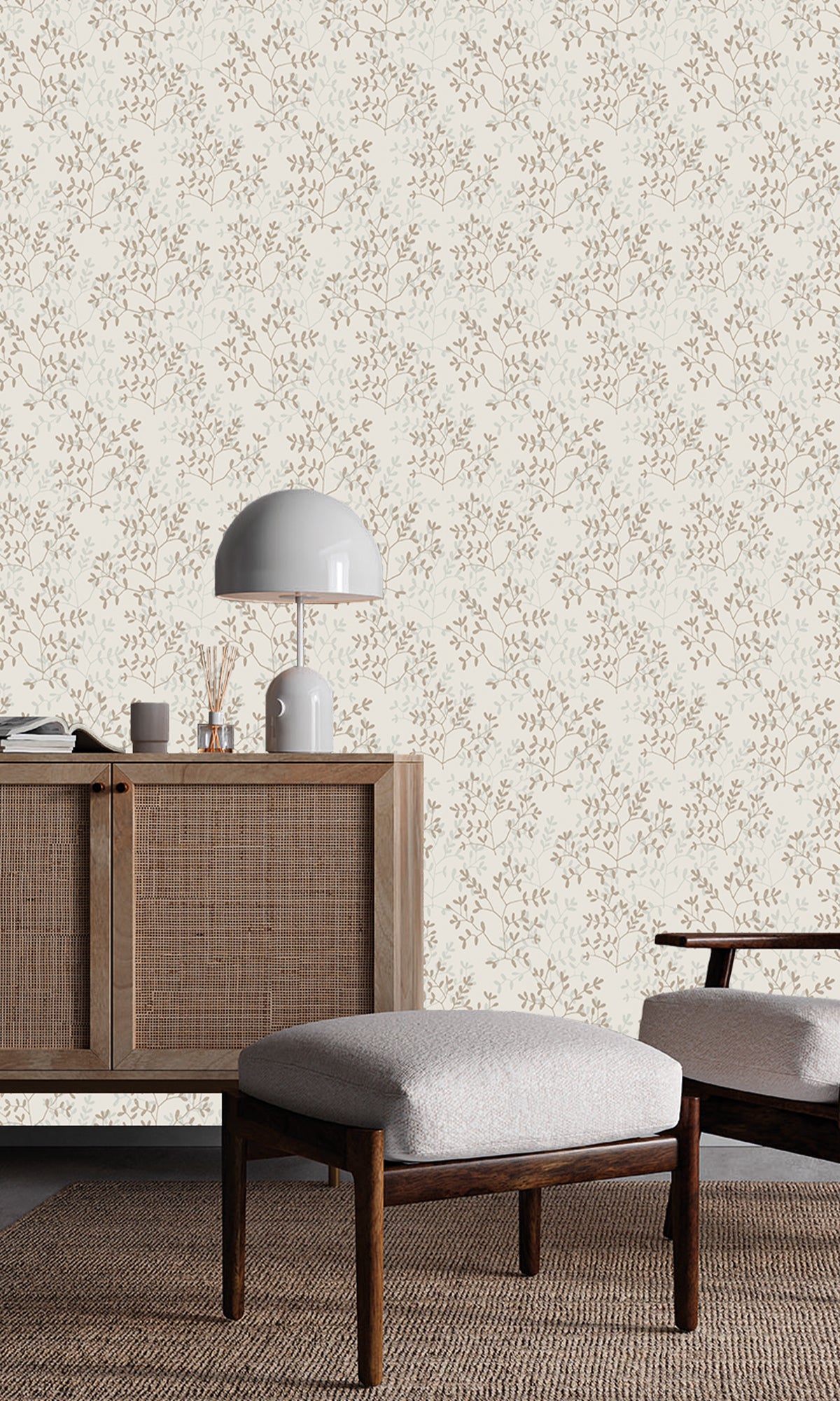 Mountain Grey & Sorrell Brown Dual Toned Branches Wallpaper R9980