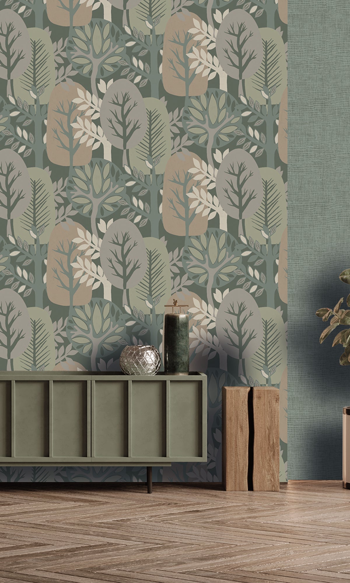 Pinebrook & Cornstalk Nature's Forest Wallpaper R9994