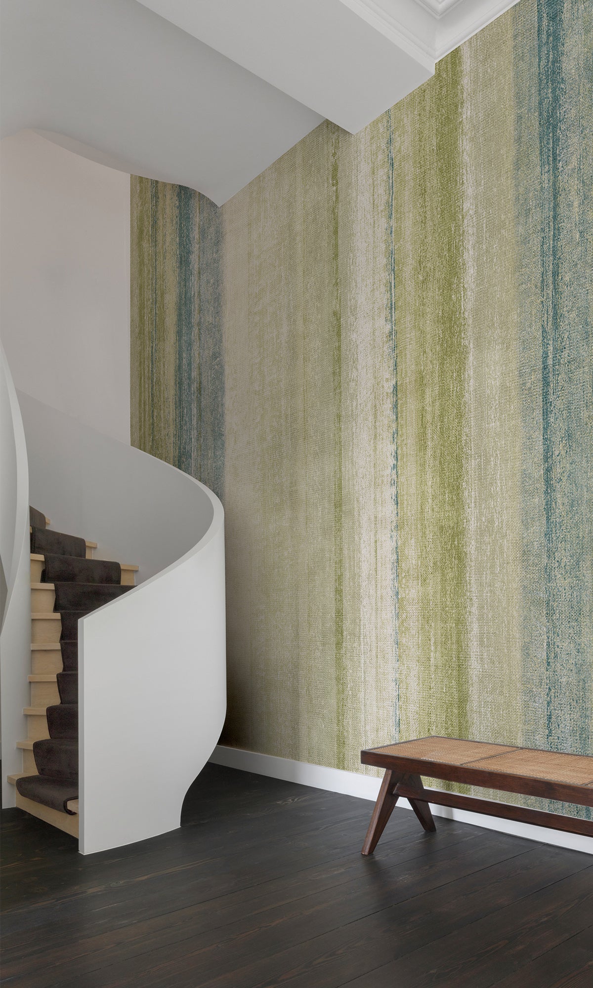 Terran Khaki Watercolor Stripe Wallpaper RM9048
