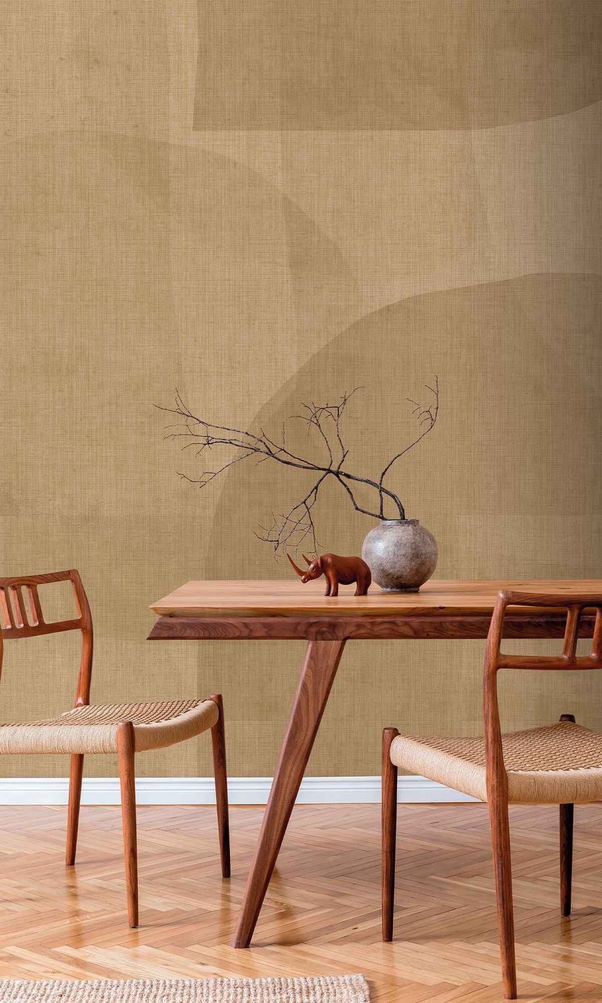 Latte & Dijon Abstract Geometric Watercolor Wallpaper RM9063