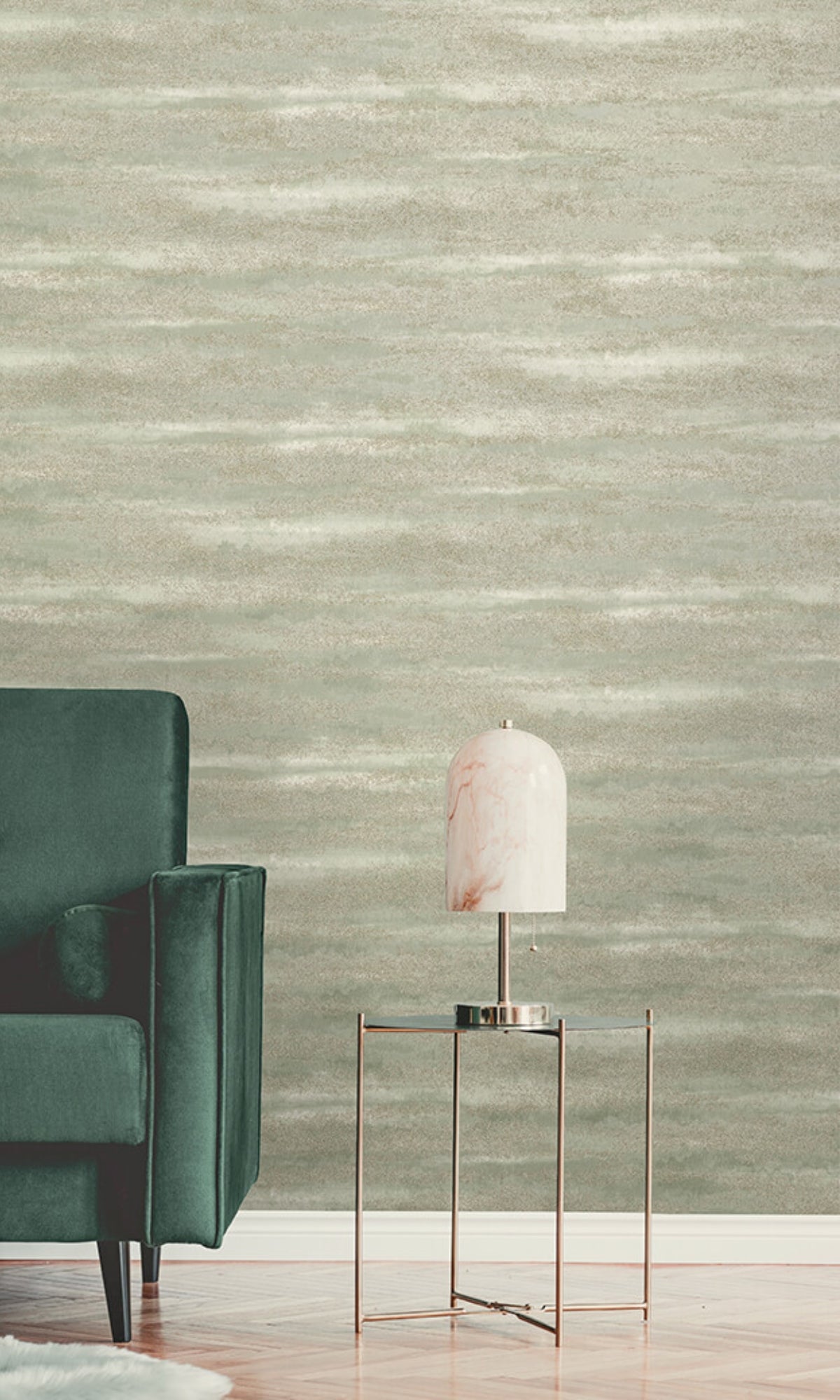 Sage Metallic Glassbeads Wallpaper R8432