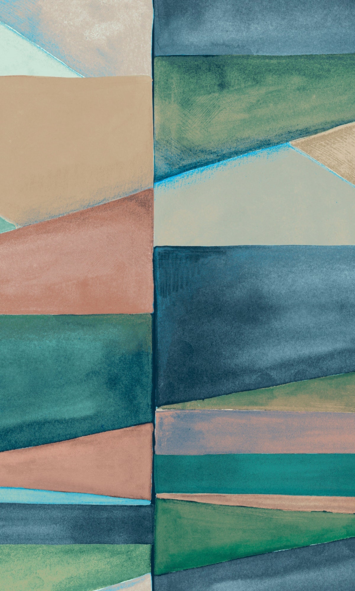Sea Green Gradient Blocks Geometric Wallpaper R9173