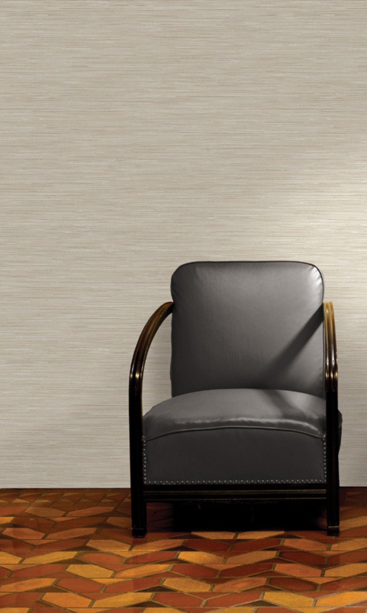 Taupe Metallic Grasscloth like Textured Wallpaper R8402
