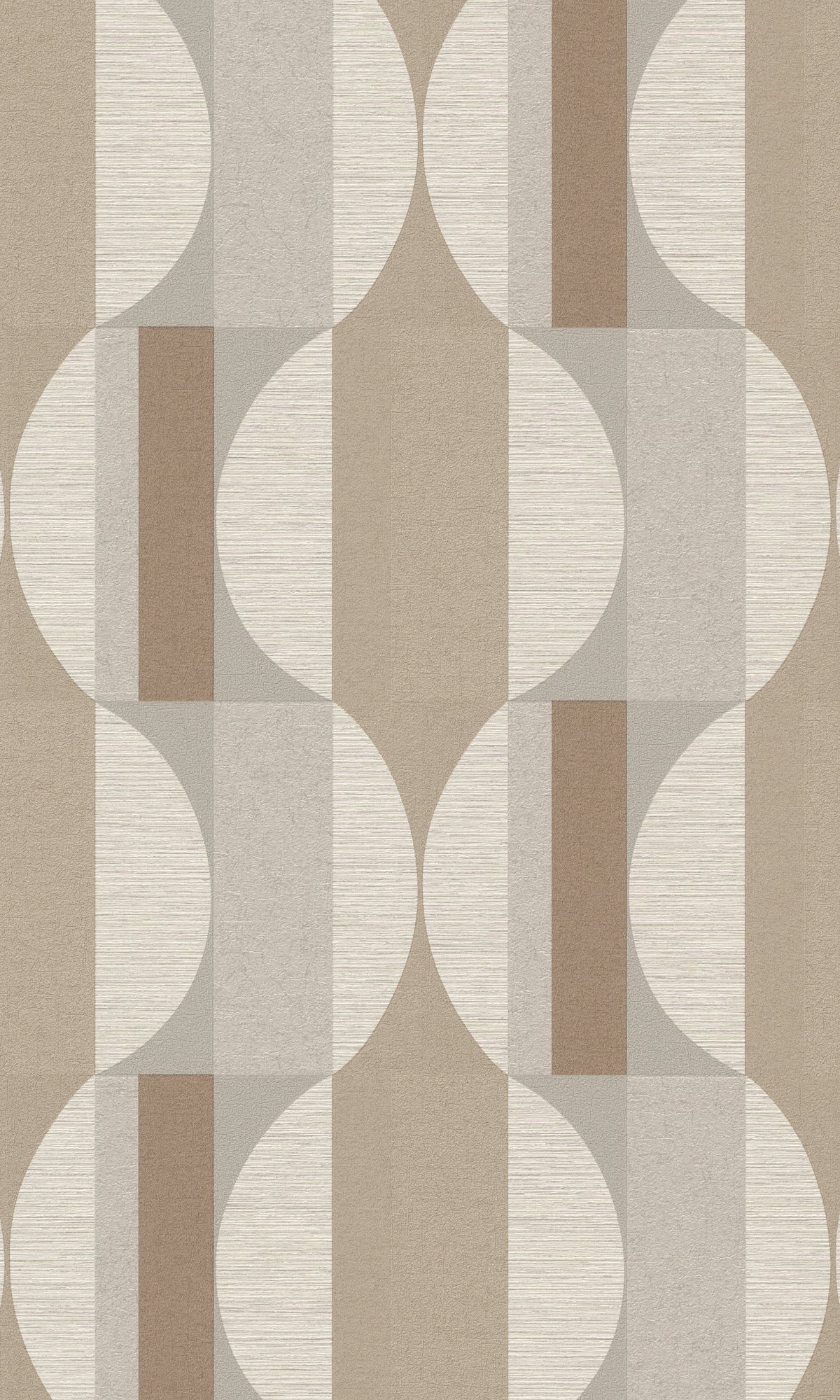 Taupe Semi Circle Geometric Wallpaper R8726