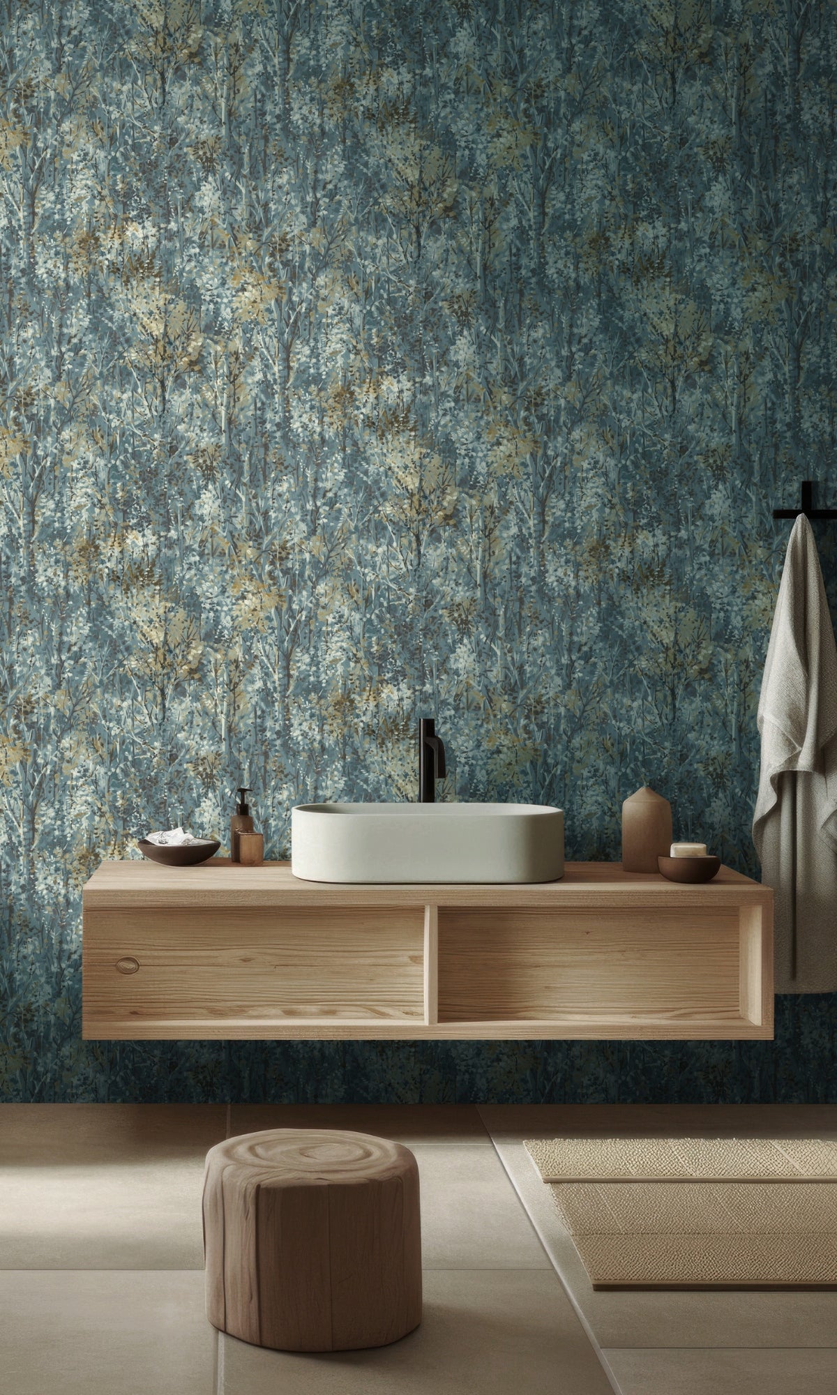 Teal Lust Forest Tropical Wallpaper R8950
