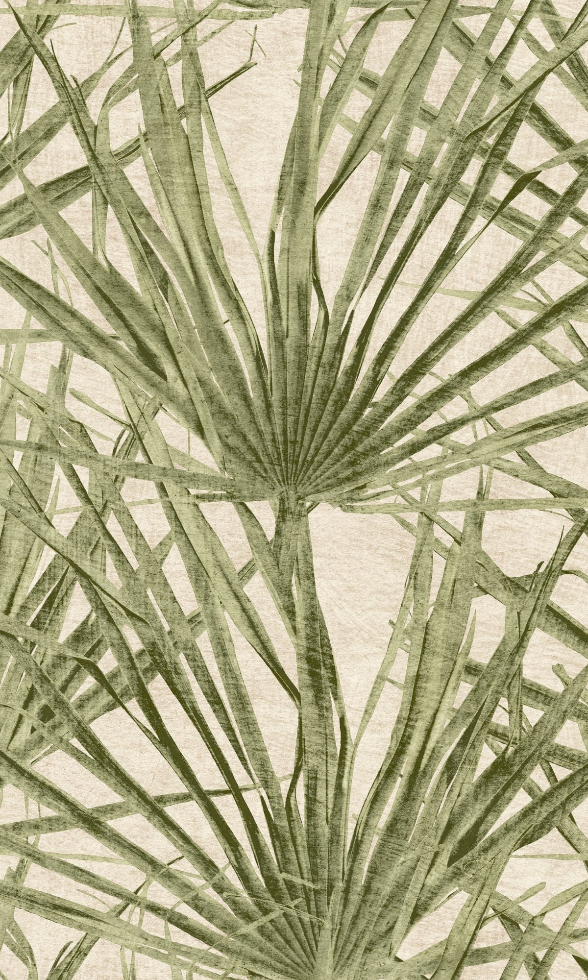Turtle Green Palm Leaves Non-Woven Botanical Wallpaper R9142