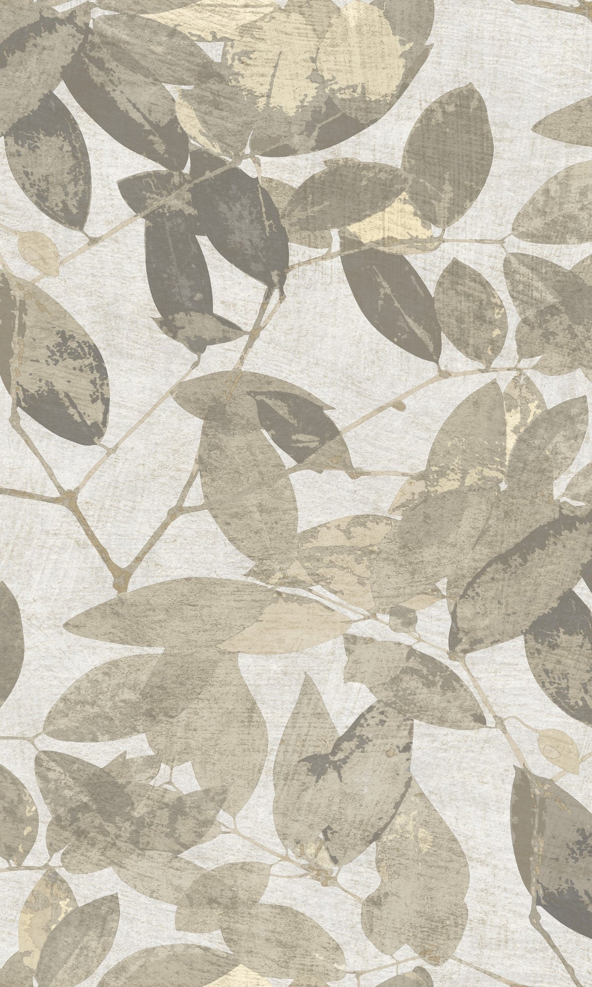 Warm Taupe Beech Tree Leaves Botanical Wallpaper R9144