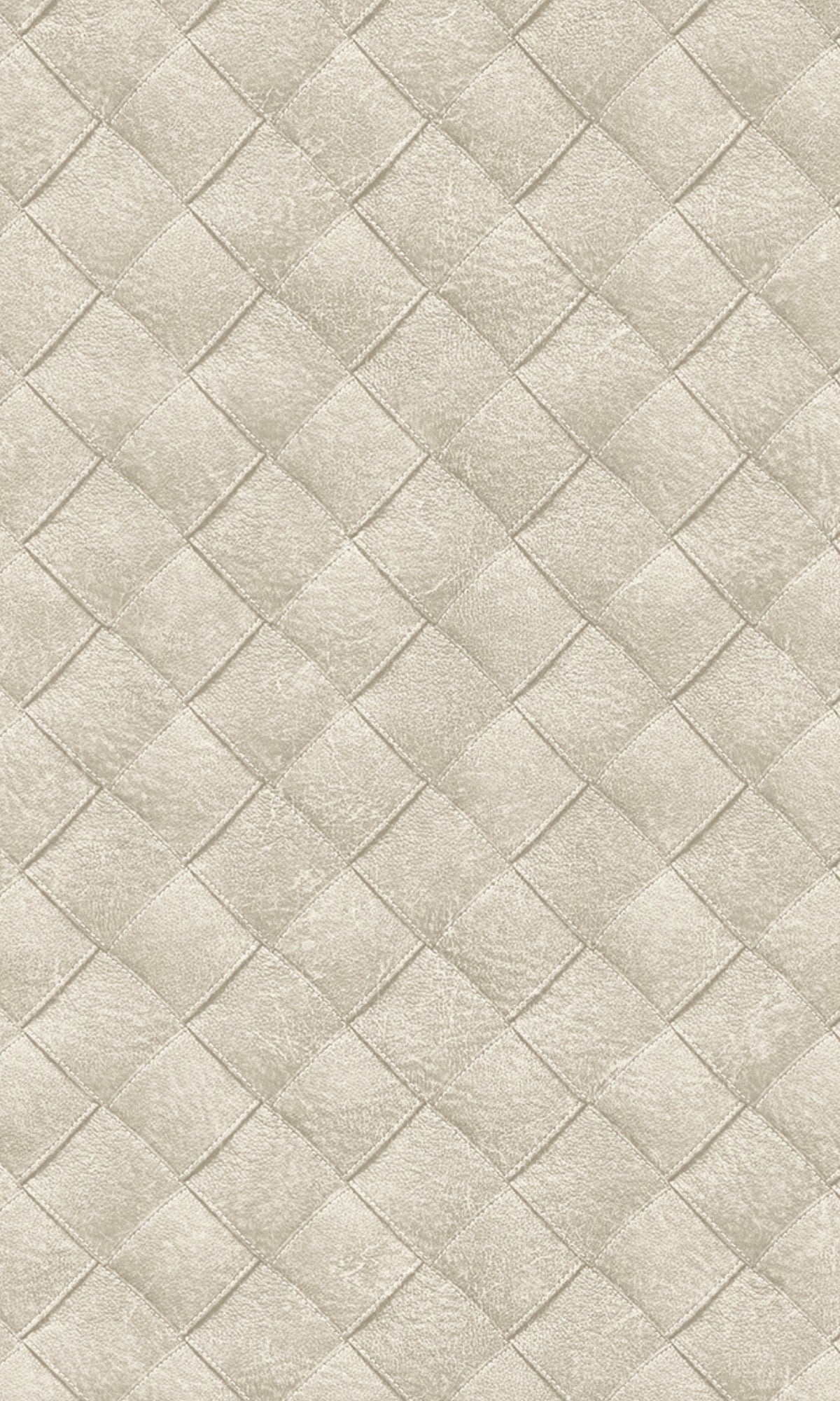 White Leather Patchwork Geometric Wallpaper R8243