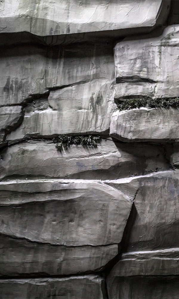 Grey Layered Stone Mural M9917-Sample