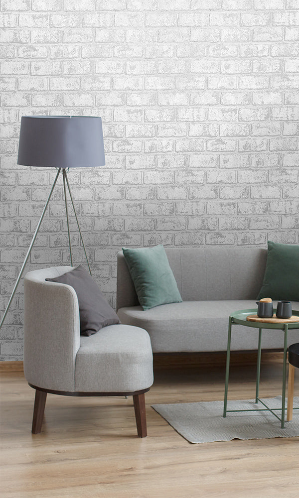 realistic faux effects brick wallpaper