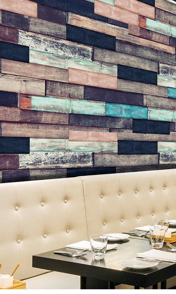 Old School Wood Wall M9318 - Sample