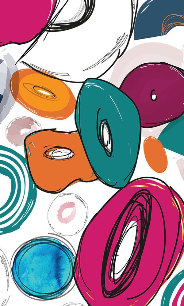 Multicolor Retro Rever Mural Wallpaper M9287 - Sample