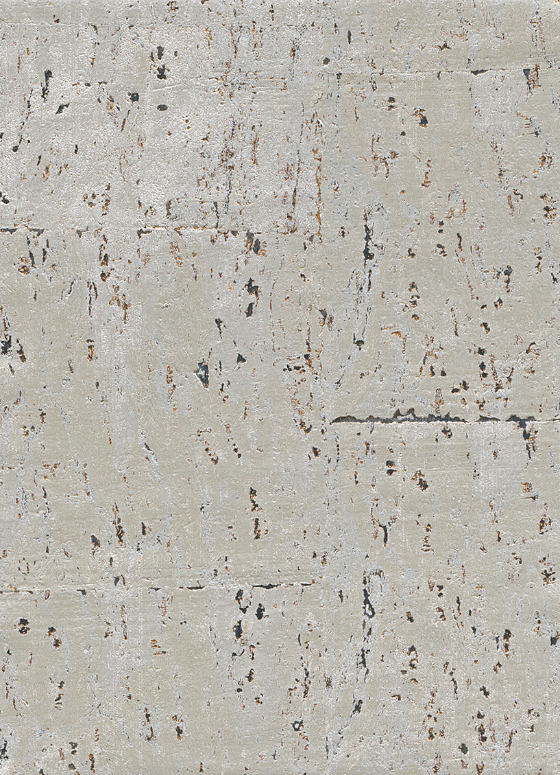 Elder Cork Metallic White Wallpaper R2823