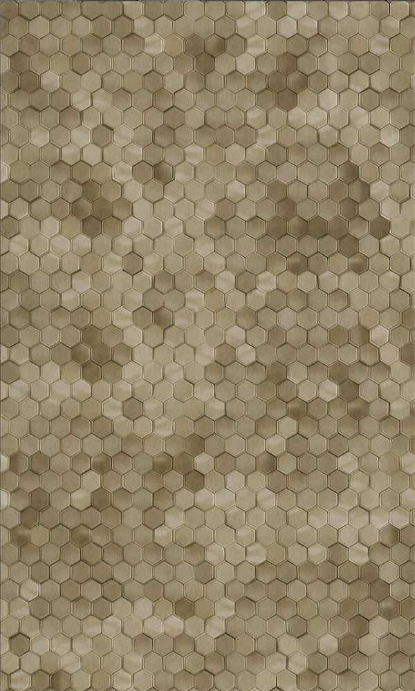Brown Shimmering Hexagons Geometric Wallpaper R5682