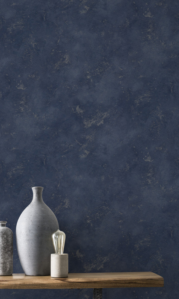 textured faux metallic concrete living room wallpaper