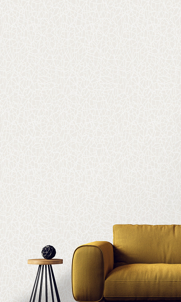 geometric metallic web wallpaper, White Metallic Web Wallpaper R6143 | Modern Luxury Home Design