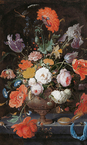 traditional floral painting wallpaper