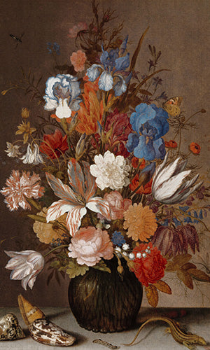 Traditional Oil Bouquet Wallpaper M9858