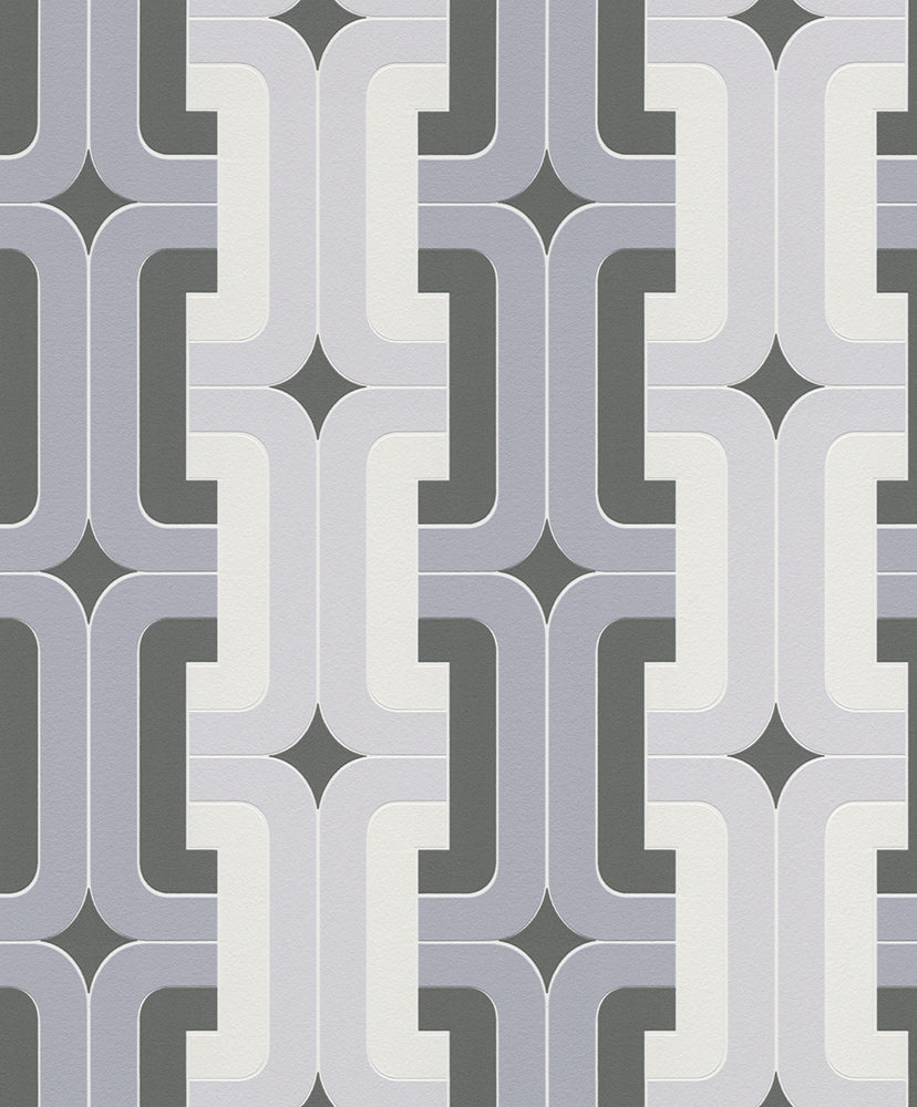 Gray Chains Retro Wallpaper R5729 | Traditional Home Wall Covering
