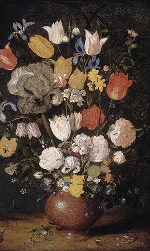 traditional floral painting wallpaper